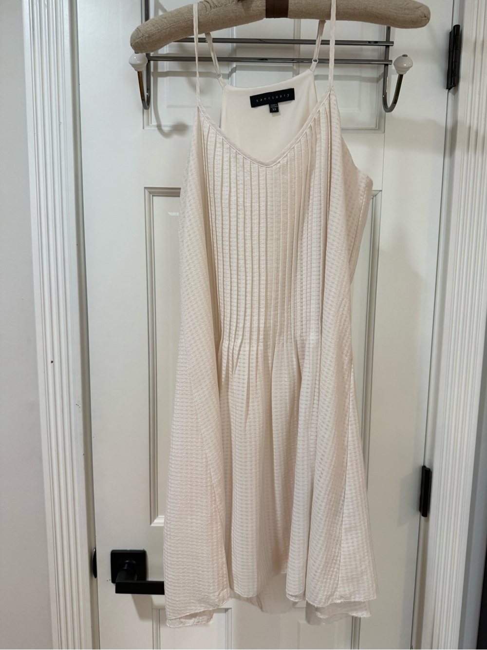 Sanctuary Cream Ribbed Mini Slip Dress